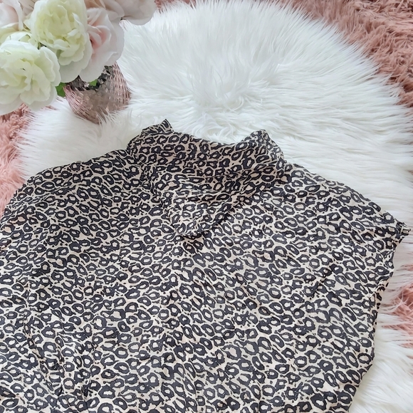 Retro Vintage 100% Silk Leopard Print Blouse Top - Picture 2 of 13
